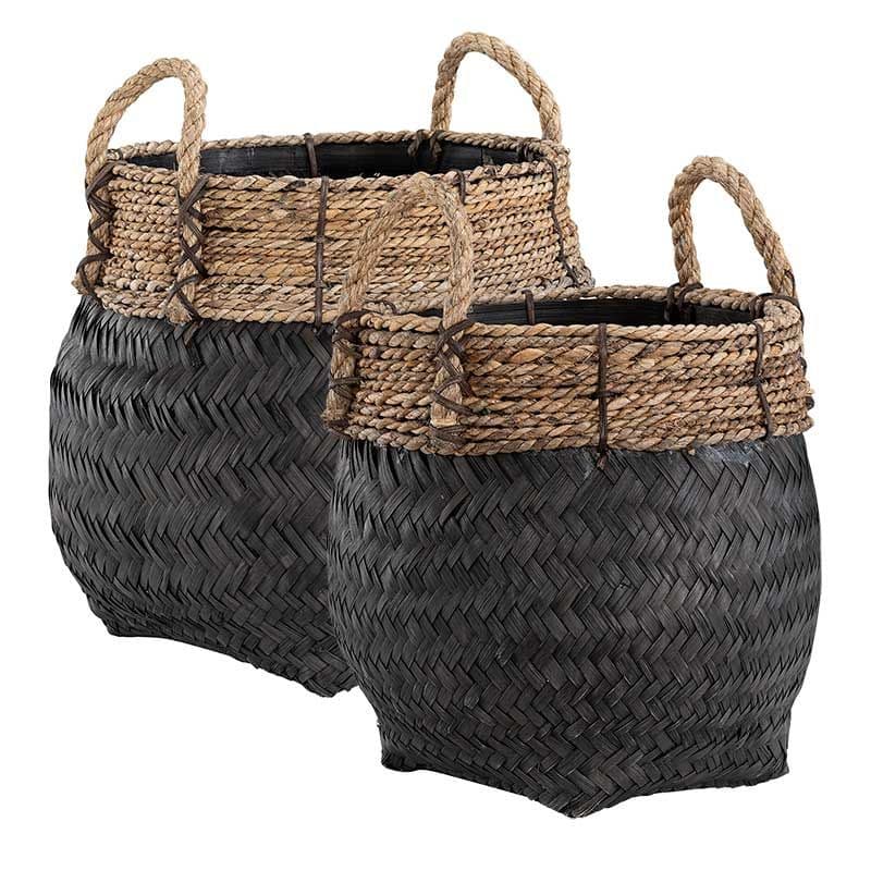 Davao Storage Baskets Black Set of 2