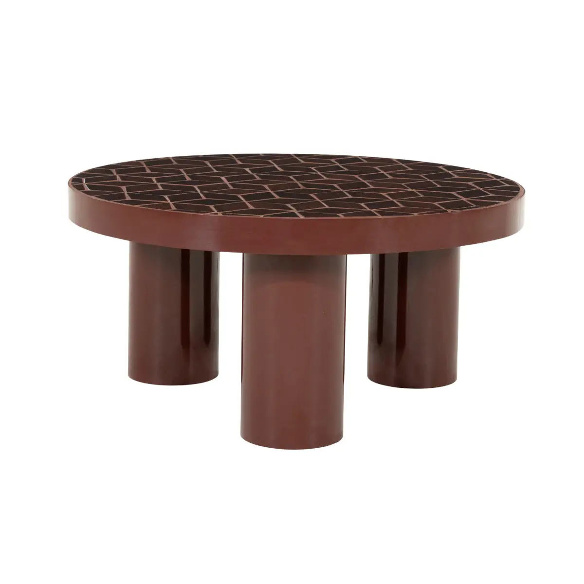 By-Boo, Couchtisch Patterna mit Mosaikplatte, rot