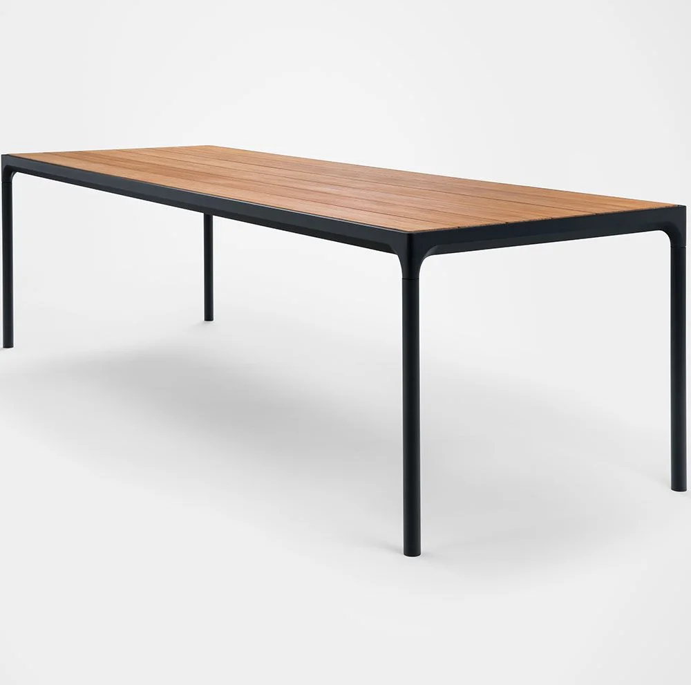Houe, Four Esstisch 210x90 cm schwarz/Bambus Aluminium