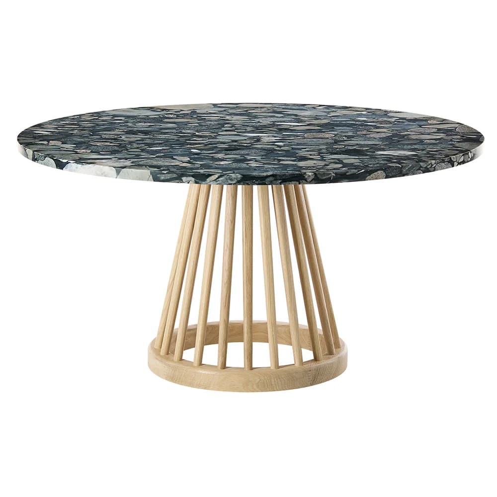 Tom Dixon, Fan tisch natursteinplatte 90 cm pebble