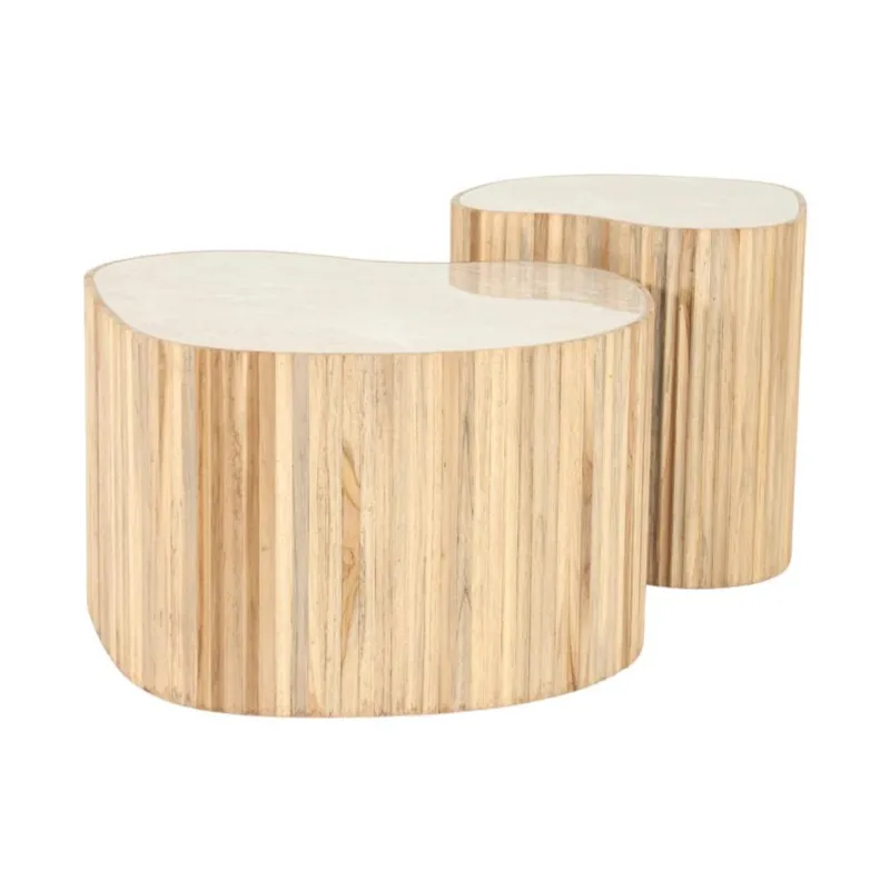 By-Boo, Nice (set of 2) 60x60x37 cm / 42x42x42 cm Teak natur