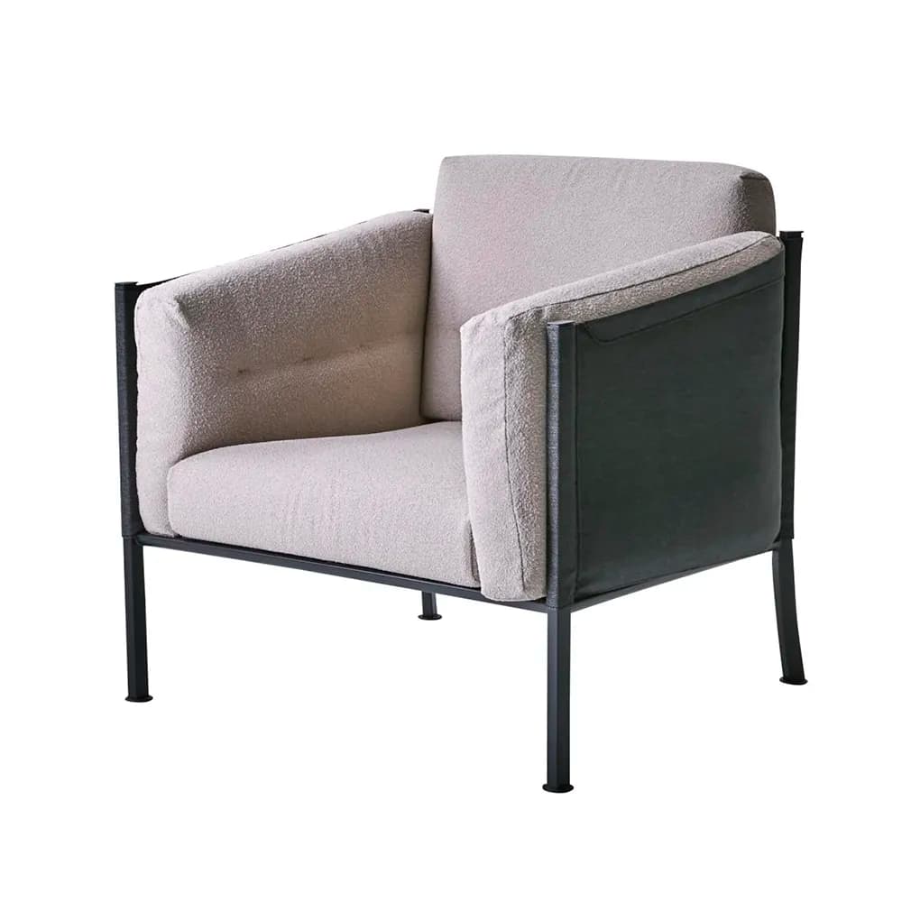 Brafab, DELUX-Sessel - Teddy Beige/Schwarz