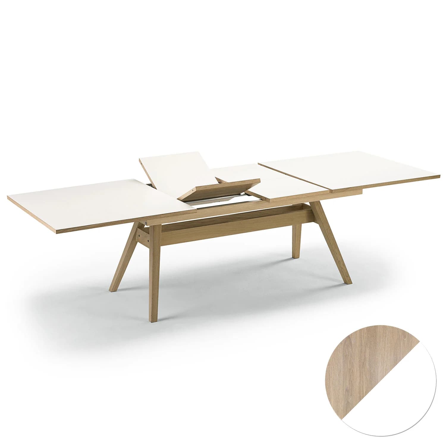 Skovby, Sm11 Tisch Eiche Weißöl/weißes Laminat 183-275X100X74Cm