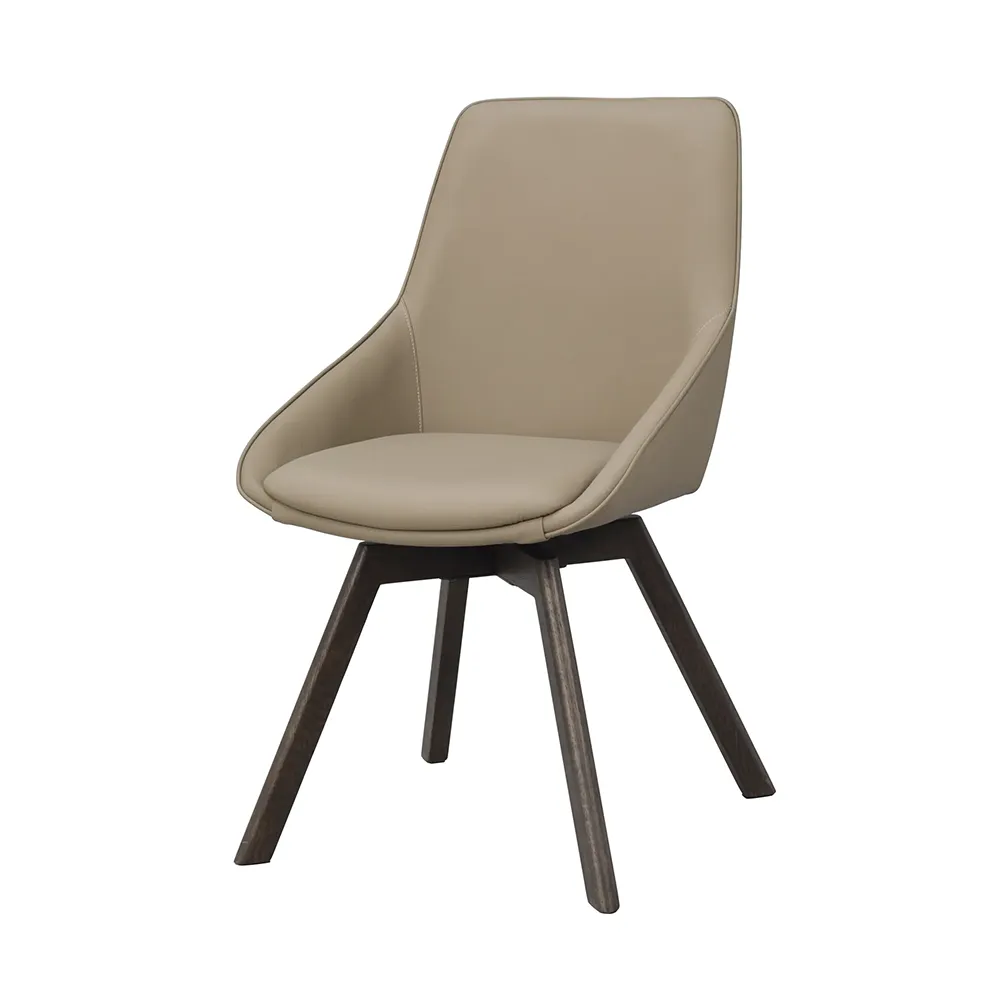 Rowico Home, Alison Esszimmerstuhl beiges leder/braune eichenbeine