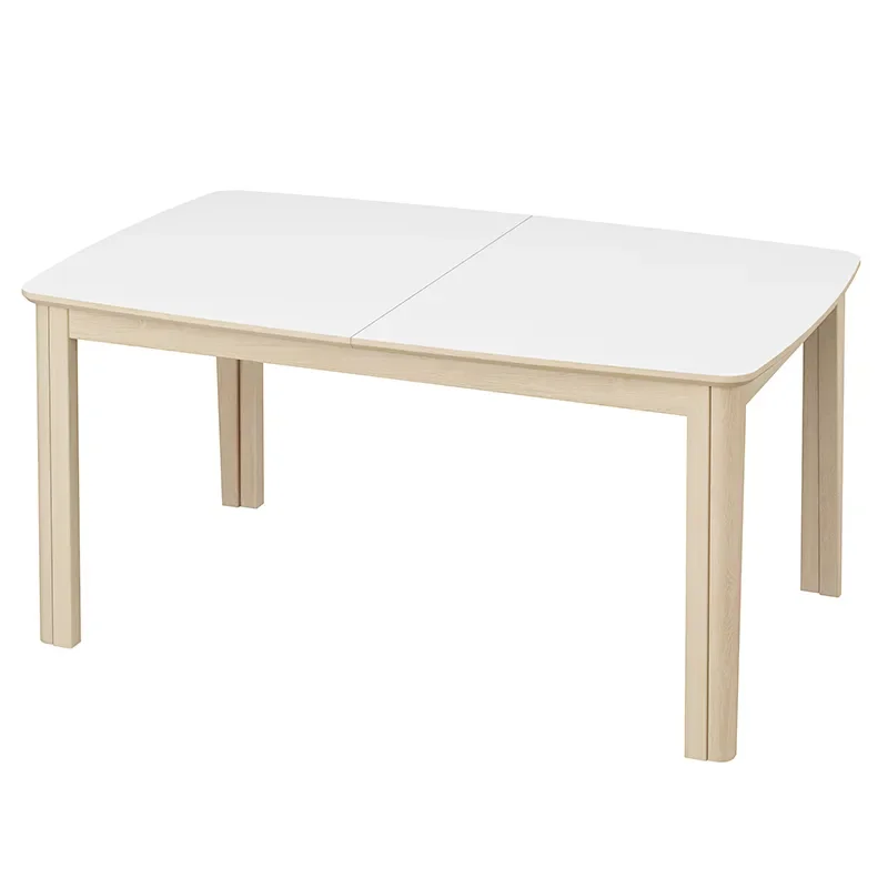 Skovby, SM107 Esstisch 101x160-316-368 cm Weiß geoltes Eichenholz - Weißes Laminat