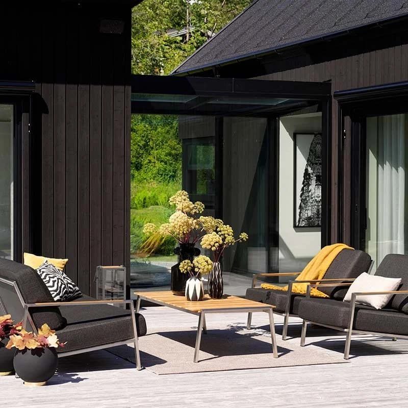Brafab, Naos 2,5-Sitzer Sofa Edelstahl/fast schwarz