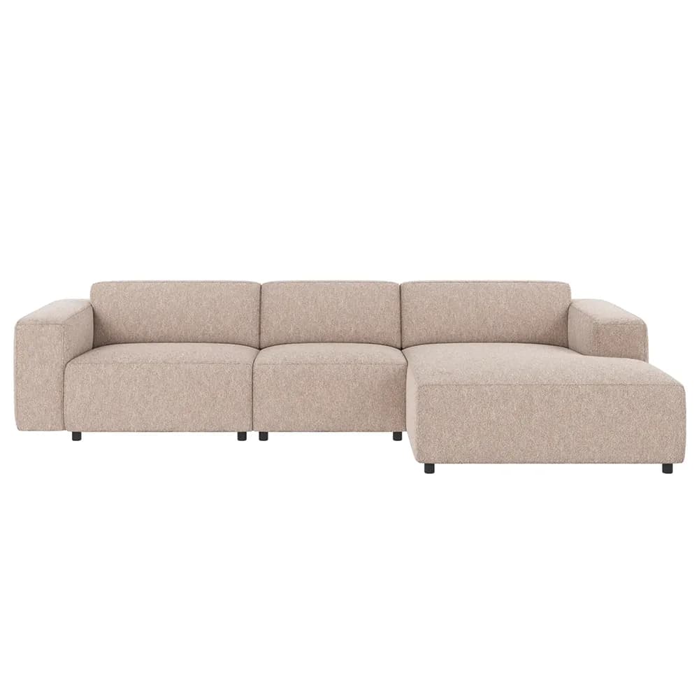 Rowico Home, Willard Sofa 4-Sitzer mit Chaiselongue rechts Stoff Alice hellbeige