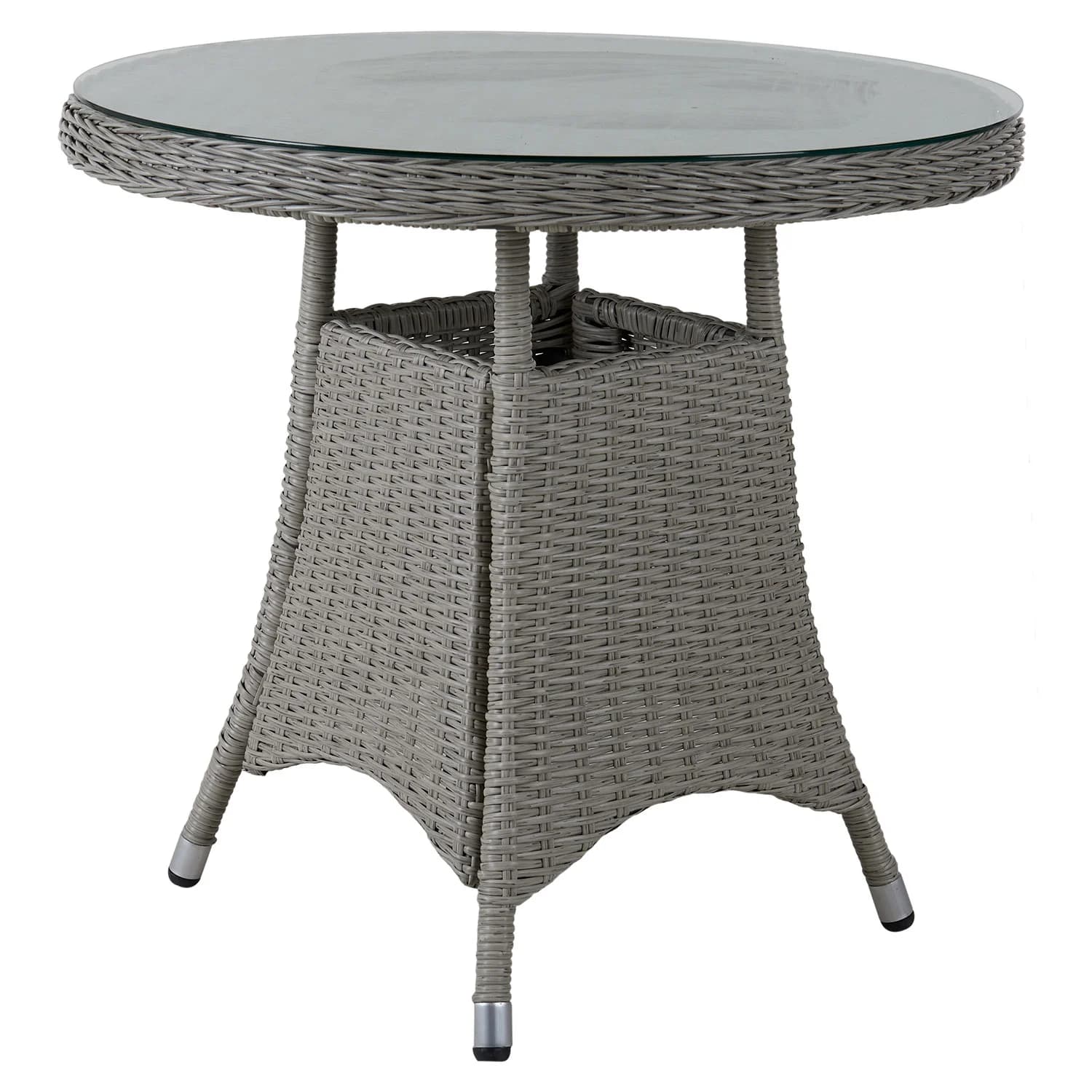 Brafab, Hornbrook Couchtisch 80 cm grau synthetisches Rattan inkl. Glas