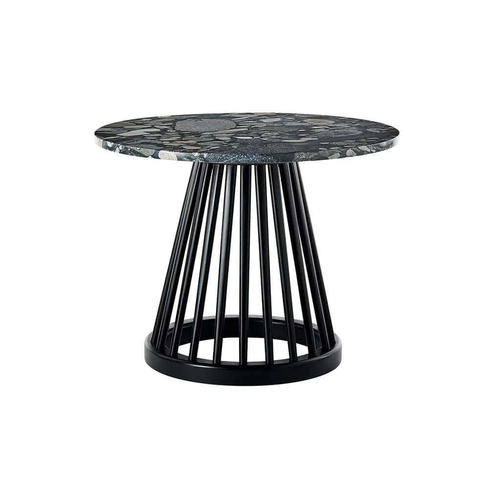 Tom Dixon, Fan tisch schwarze steinplatte 60 cm pebble