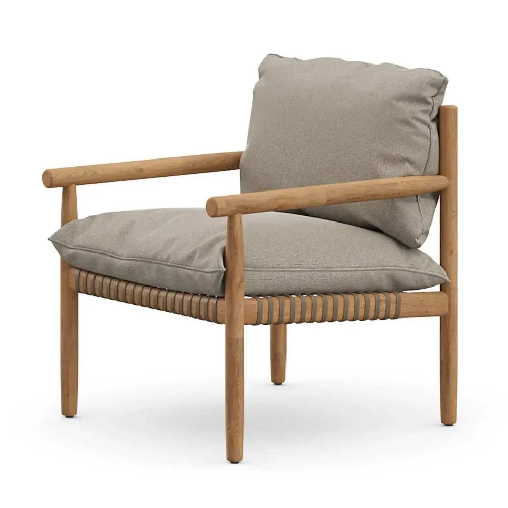 Dedon, TIBBO Loungesessel BQ9 teak 0205 vulcano matte 0122