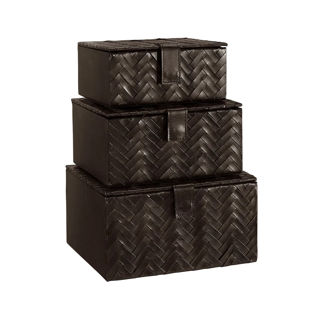 Fontana Aufbewahrungsbox dunkelbraun 3er-Set