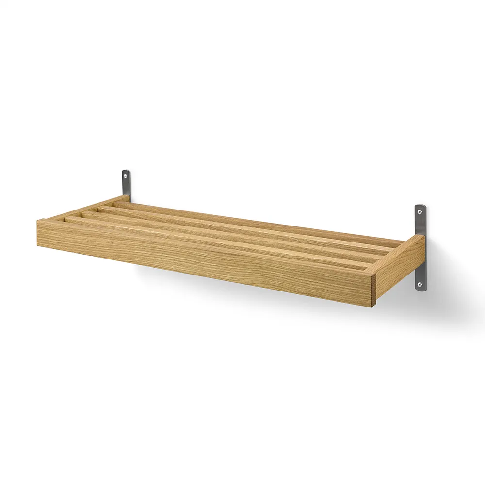Oscarssons Möbel, Nadja Schuhregal 80 cm wandmontiert Eiche lackiert/geschliffener Stahl