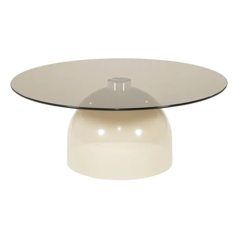 By-Boo, Irona large Couchtisch 80x80x33 cm Glas beige