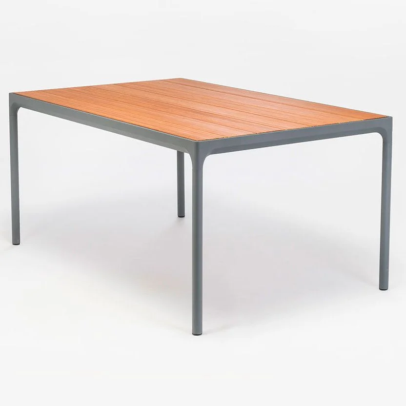 Houe, Four Esstisch 160x90 cm Grau/Bambus Aluminium