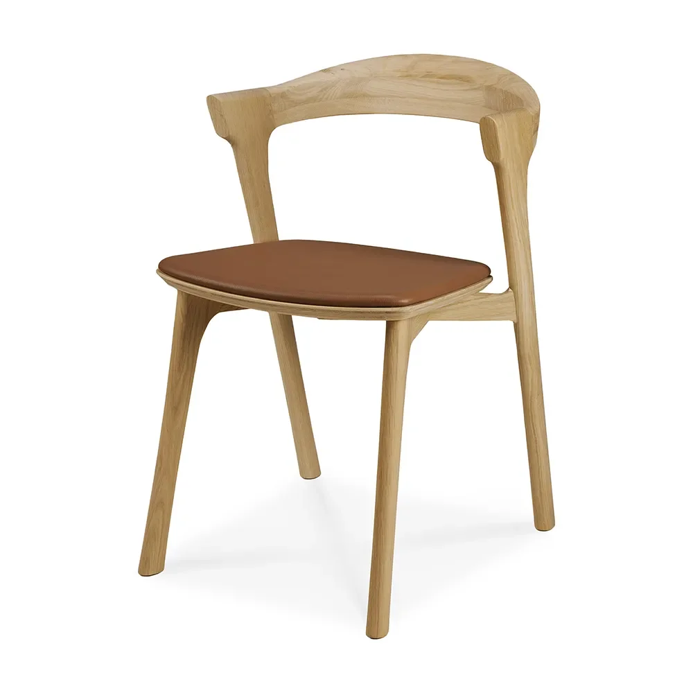 Ethnicraft, Bok Esszimmerstuhl Eiche/Cognac Leder