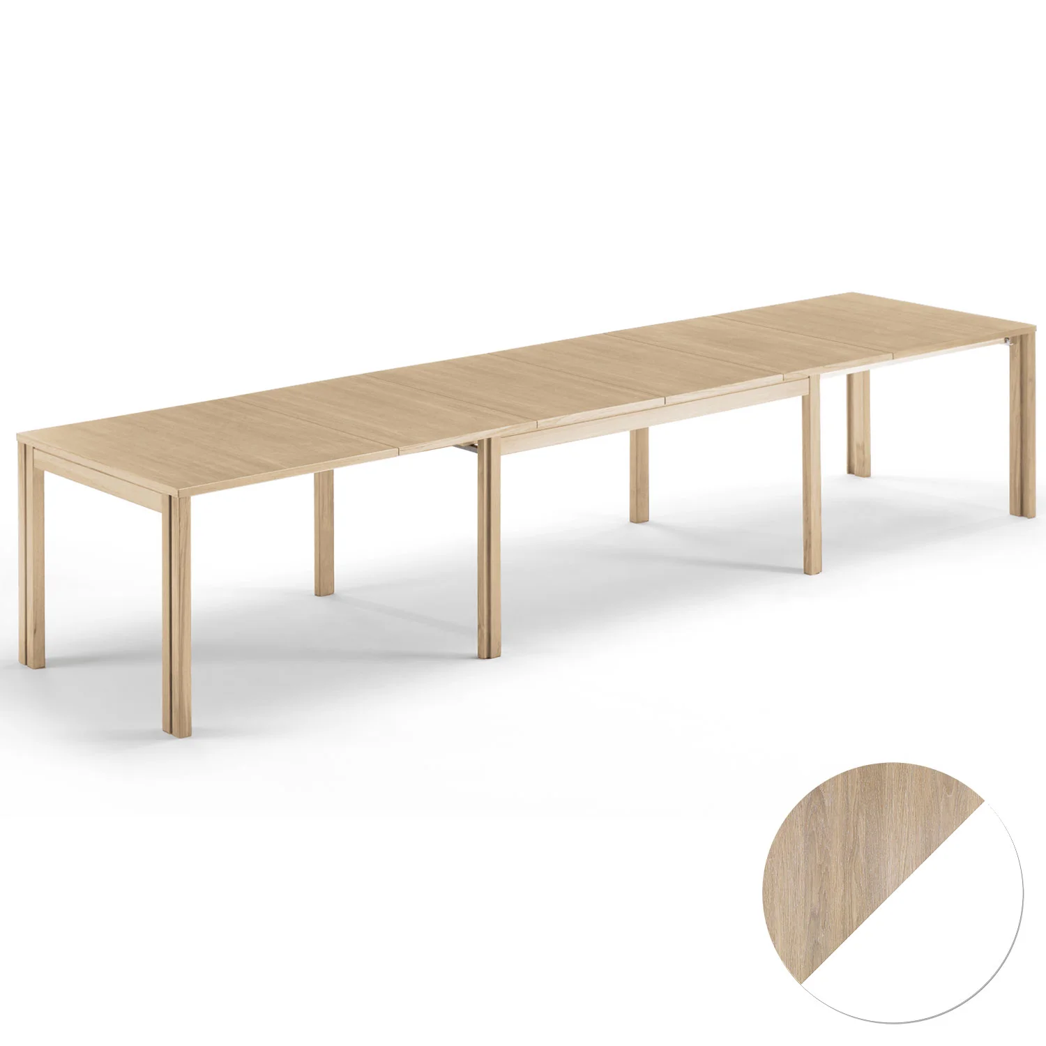 Skovby, Sm23 Tisch Eiche Weißöl/Weißlaminat 150-306(358)X90X73Cm