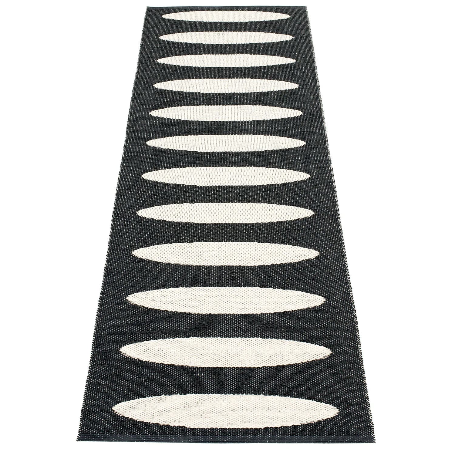 Pappelina, Ella Teppich 70x225 cm black / vanilla