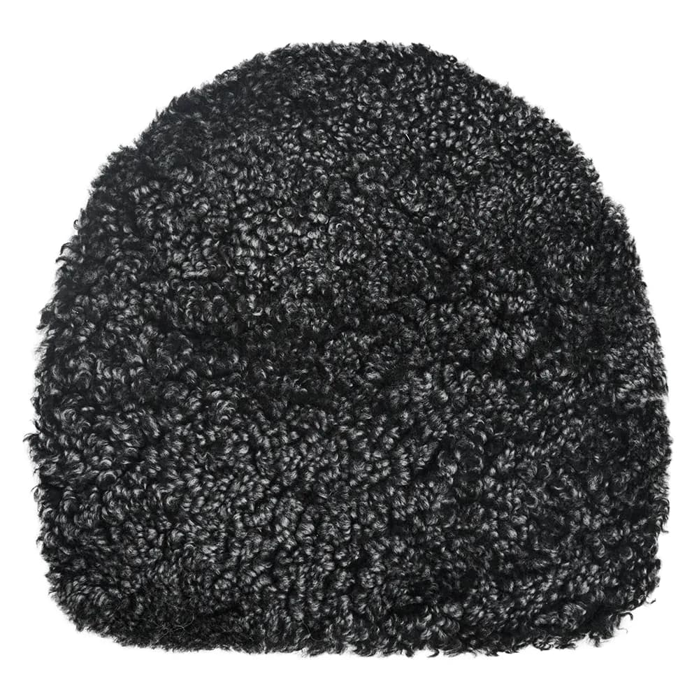 Skinnwille, Curly shape Sitzkissen Schafsfell Dark Grey