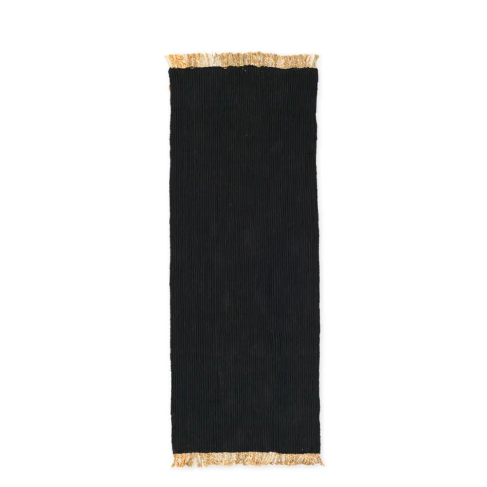 Ferm Living, Block Handgewebter Teppich – Schwarz/Naturfarben