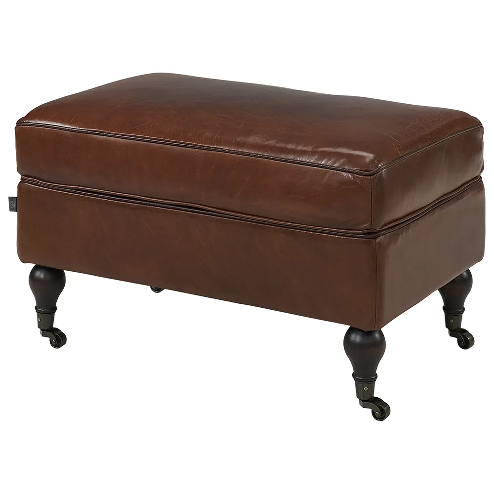 Dessau Ottoman Vintage Leather Brandy