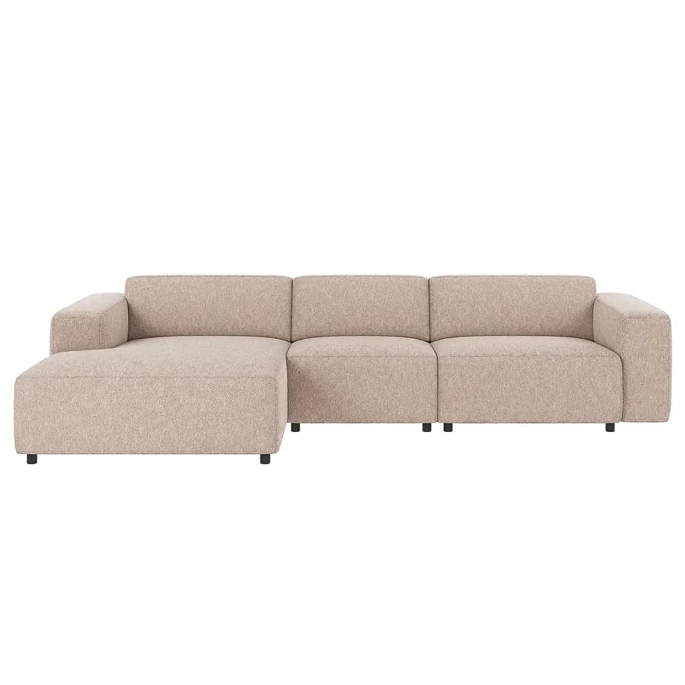 Rowico Home, Willard Sofa 4-Sitzer mit Chaiselongue links Stoff Alice hellbeige