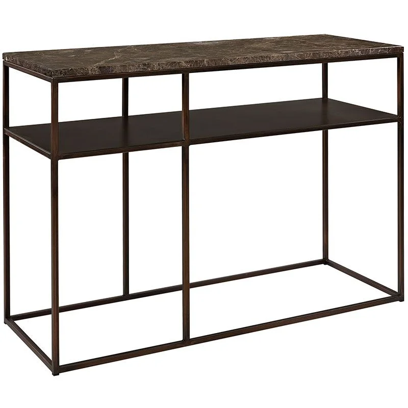 Scala Marble Console Table Dark Brown / Bronze