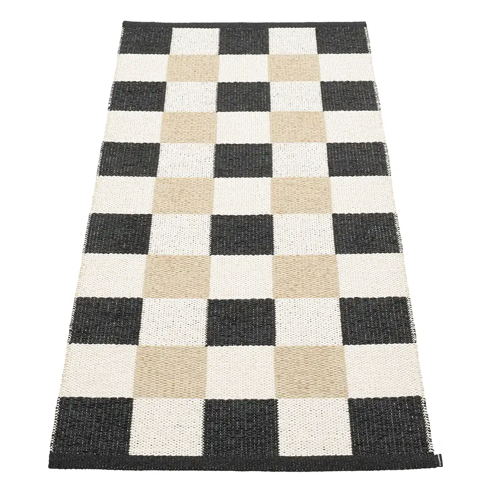 Pappelina, Pix Teppich 70x160 cm Black/Vanilla/Beige
