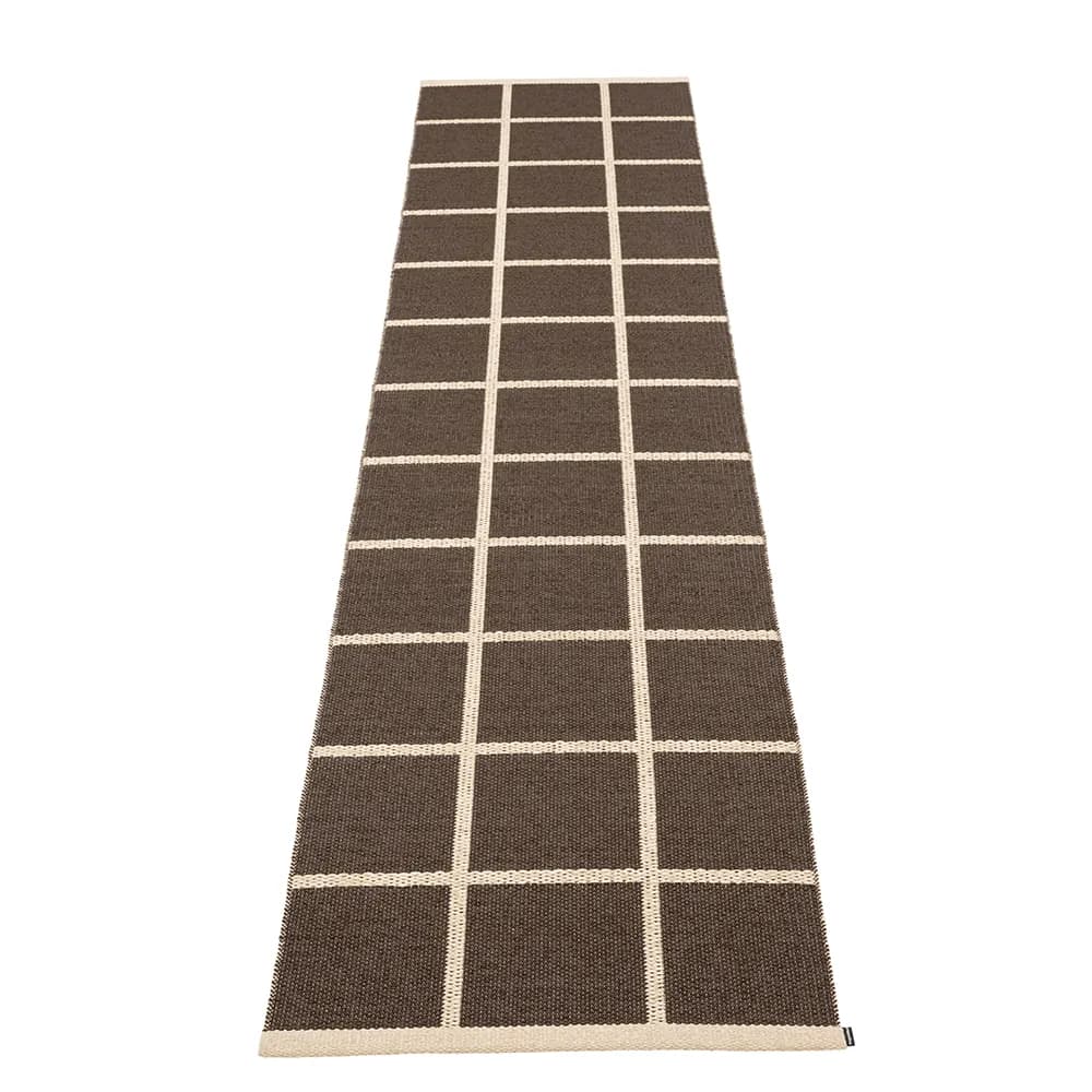 Pappelina, Gewebter Teppich Criss Dark Brown 70x300 cm