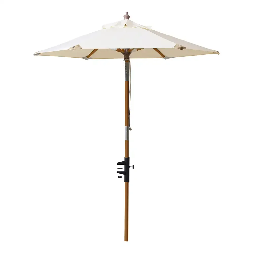 Cinas, Balkon Sonnenschirm 180 cm weiß/teak
