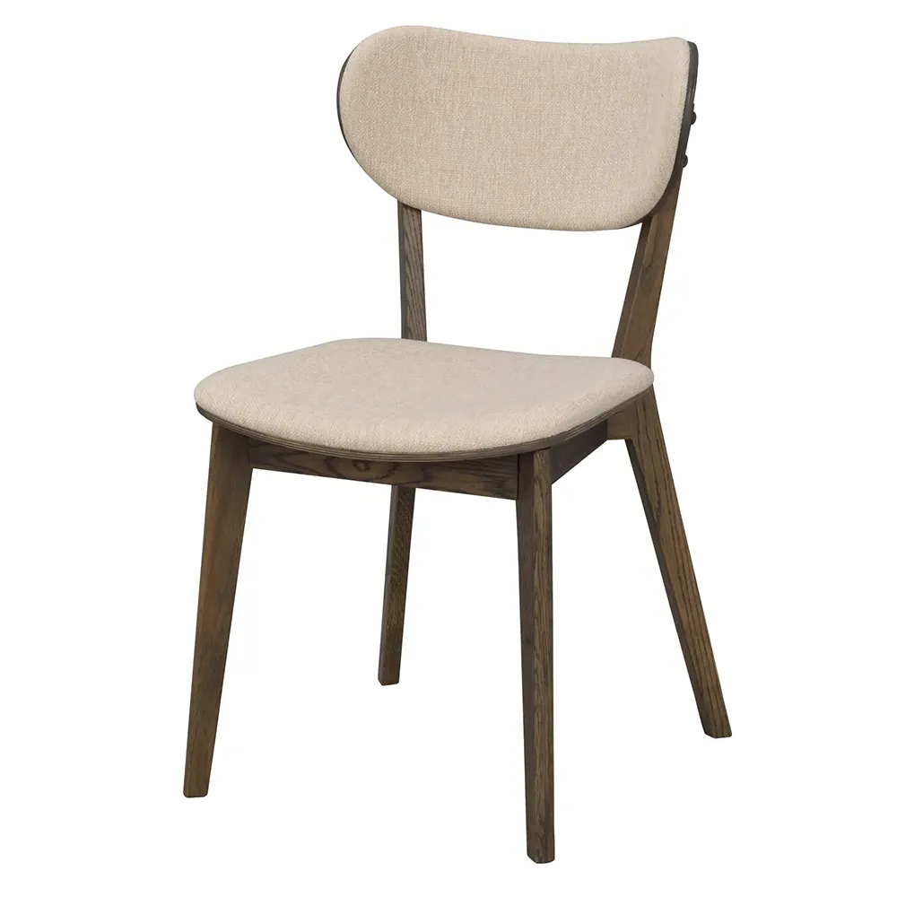 Rowico Home, Kato Esszimmerstuhl braune Eiche/beigen Stoff