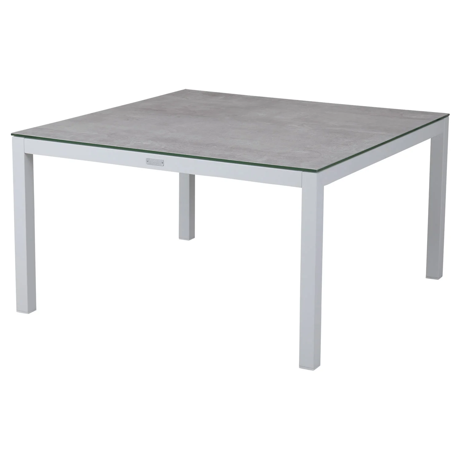 Brafab, Belfort Couchtisch weiß/grau Aluminium 90x90 3D-gedruckte Glasplatte