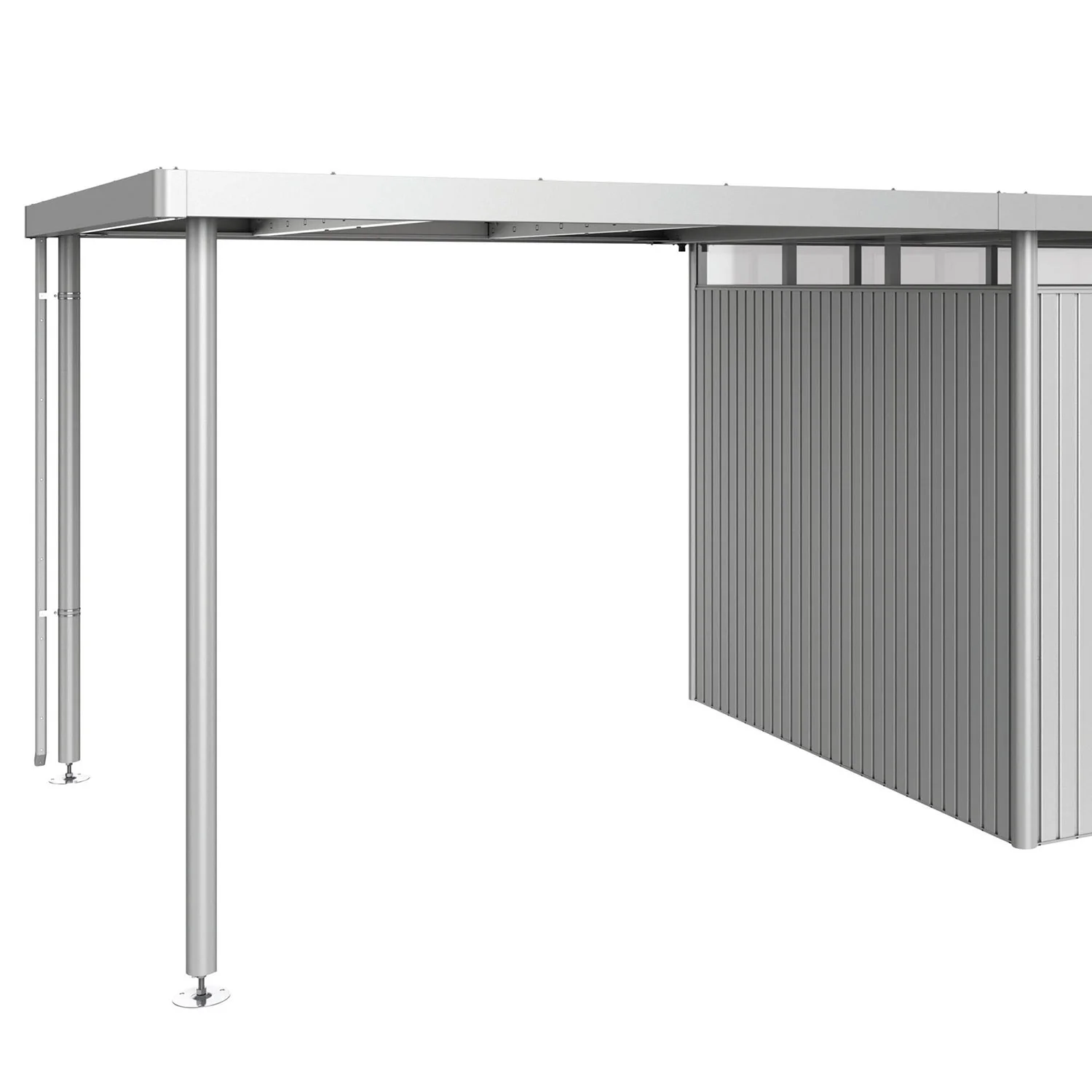 Biohort, Highline Seitendach Gerätehaus Größe h4 metallic silber Biohort