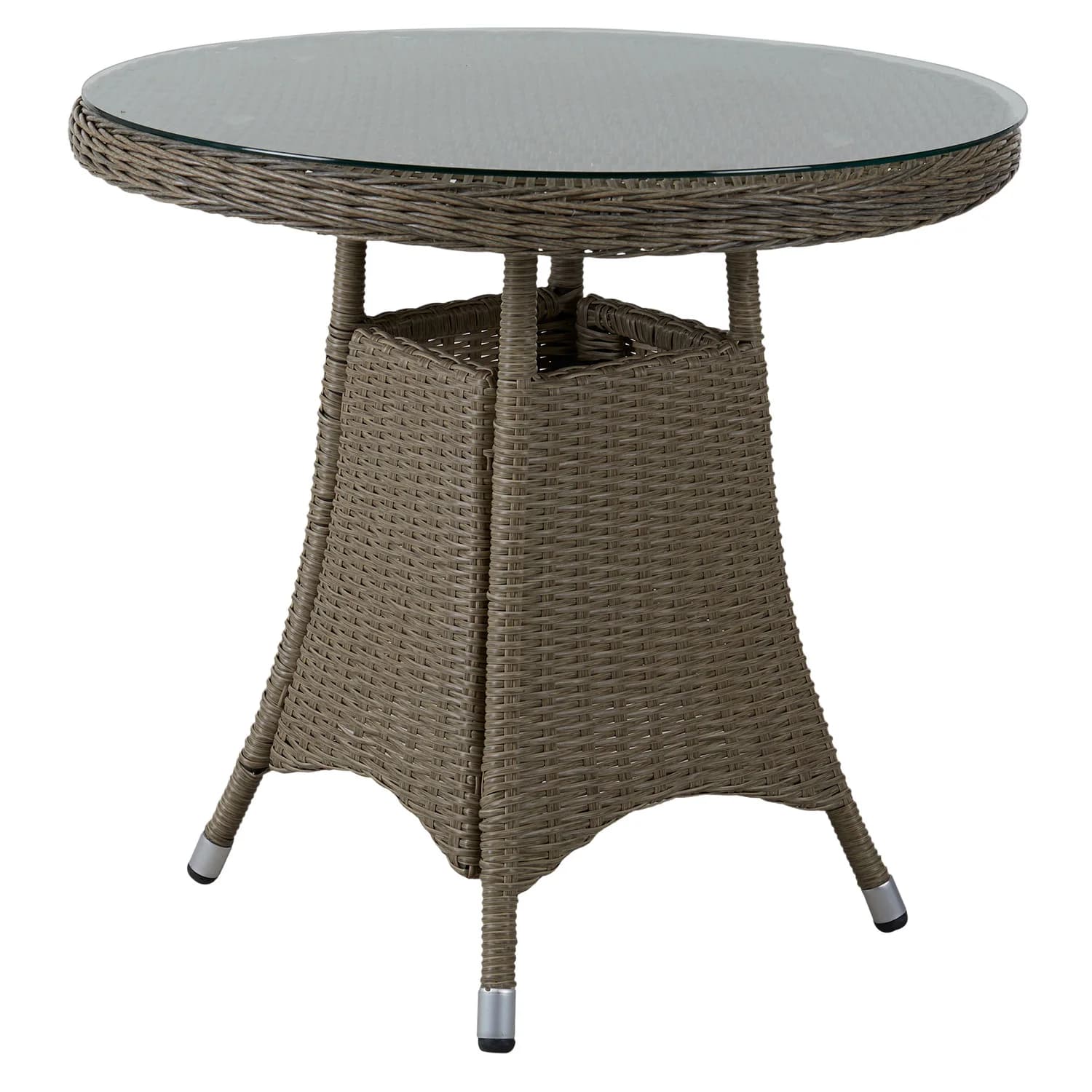 Brafab, Hornbrook Couchtisch 80 cm beige Kunststoff-Rattan inkl. Glas