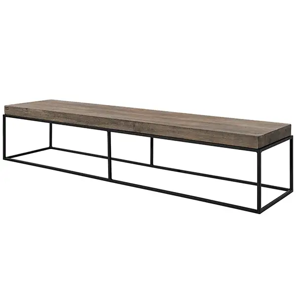 Artwood, Medienbank Carlisle 180x45 cm silberne Rückenlehne