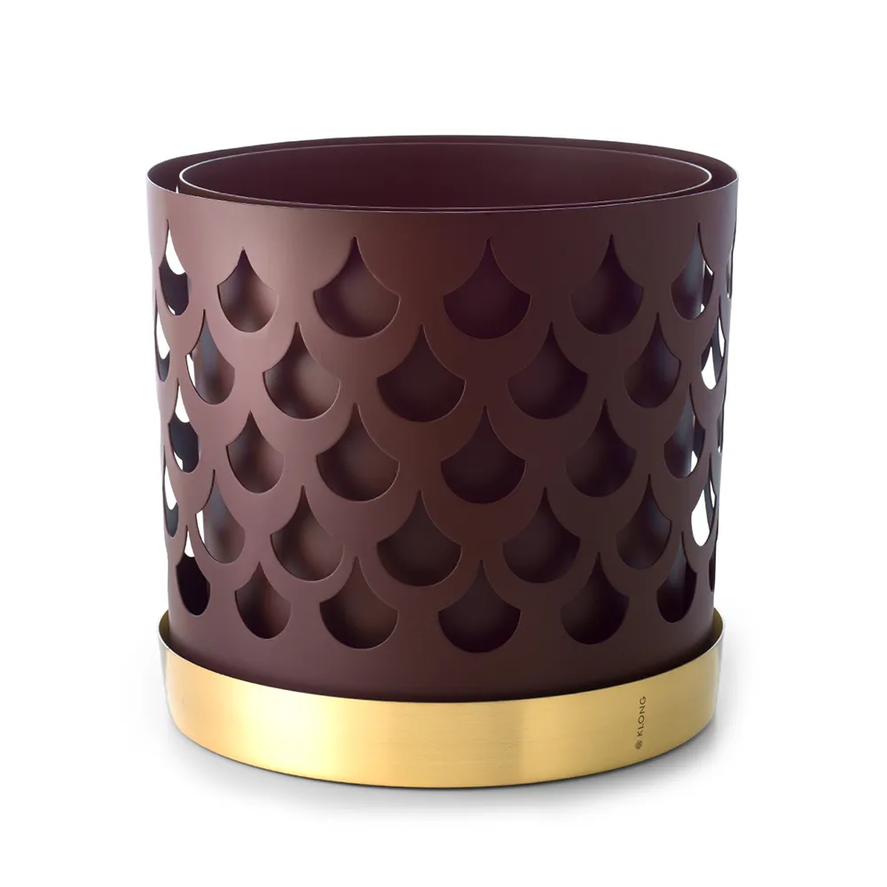 Trio Drop Flower Pot Burgundy