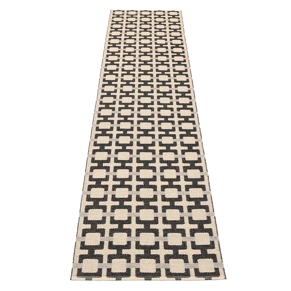 Pappelina, Tom teppich Black/Cream/Warm Grey 70 x 300 cm