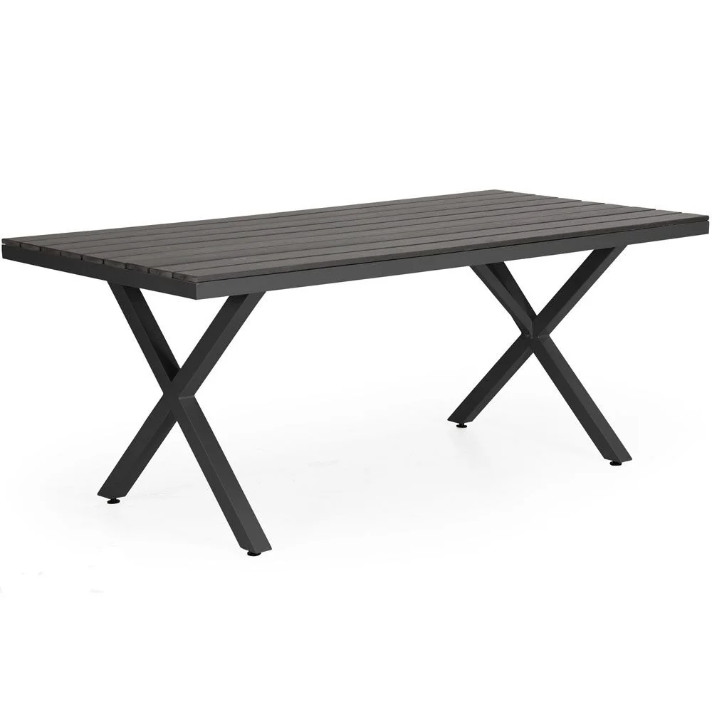 Brafab, Leone Esstisch 100x200 cm schwarz Aluminium