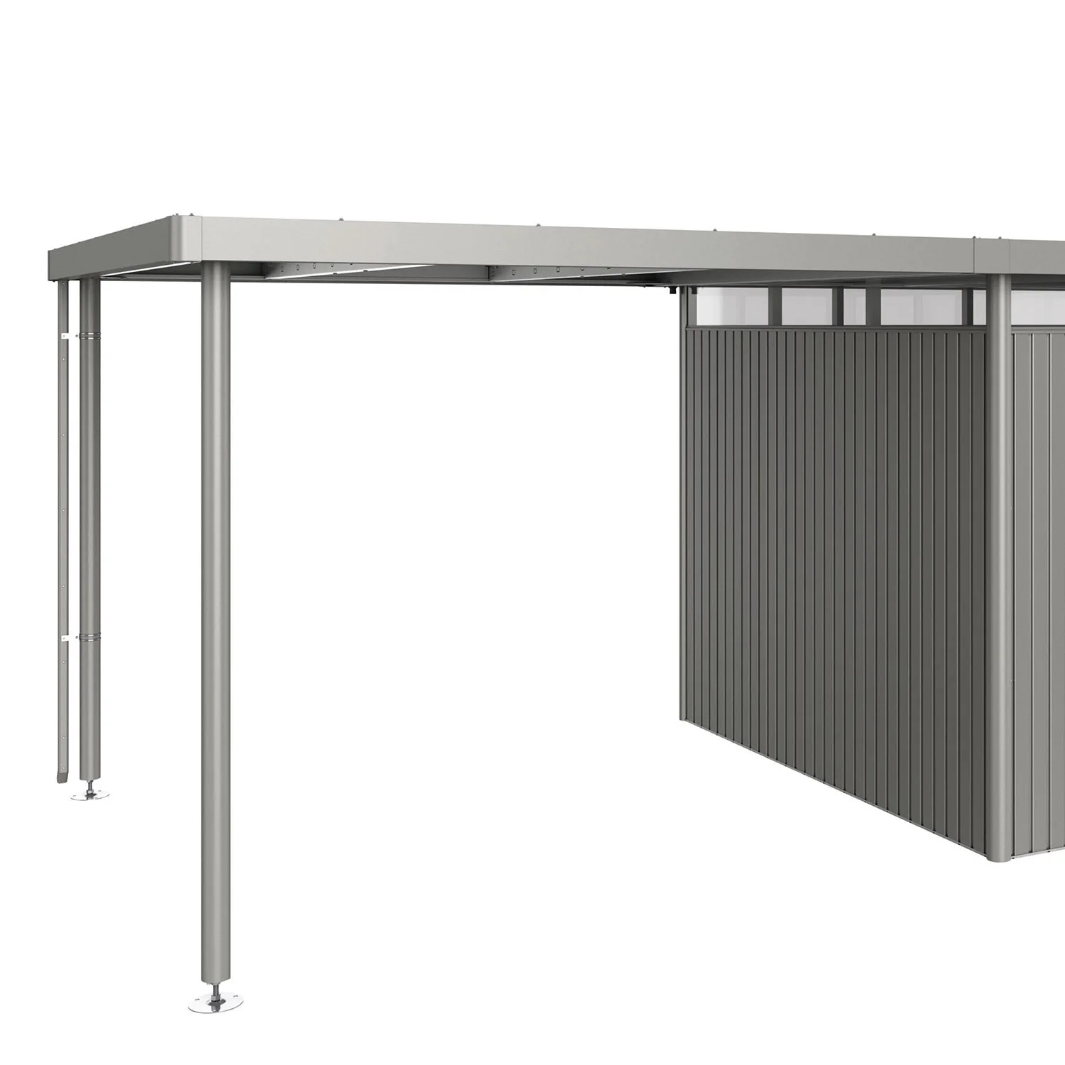 Biohort, Highline Seitendachgerätehaus Größe h4 metallic quarz-grau Biohort