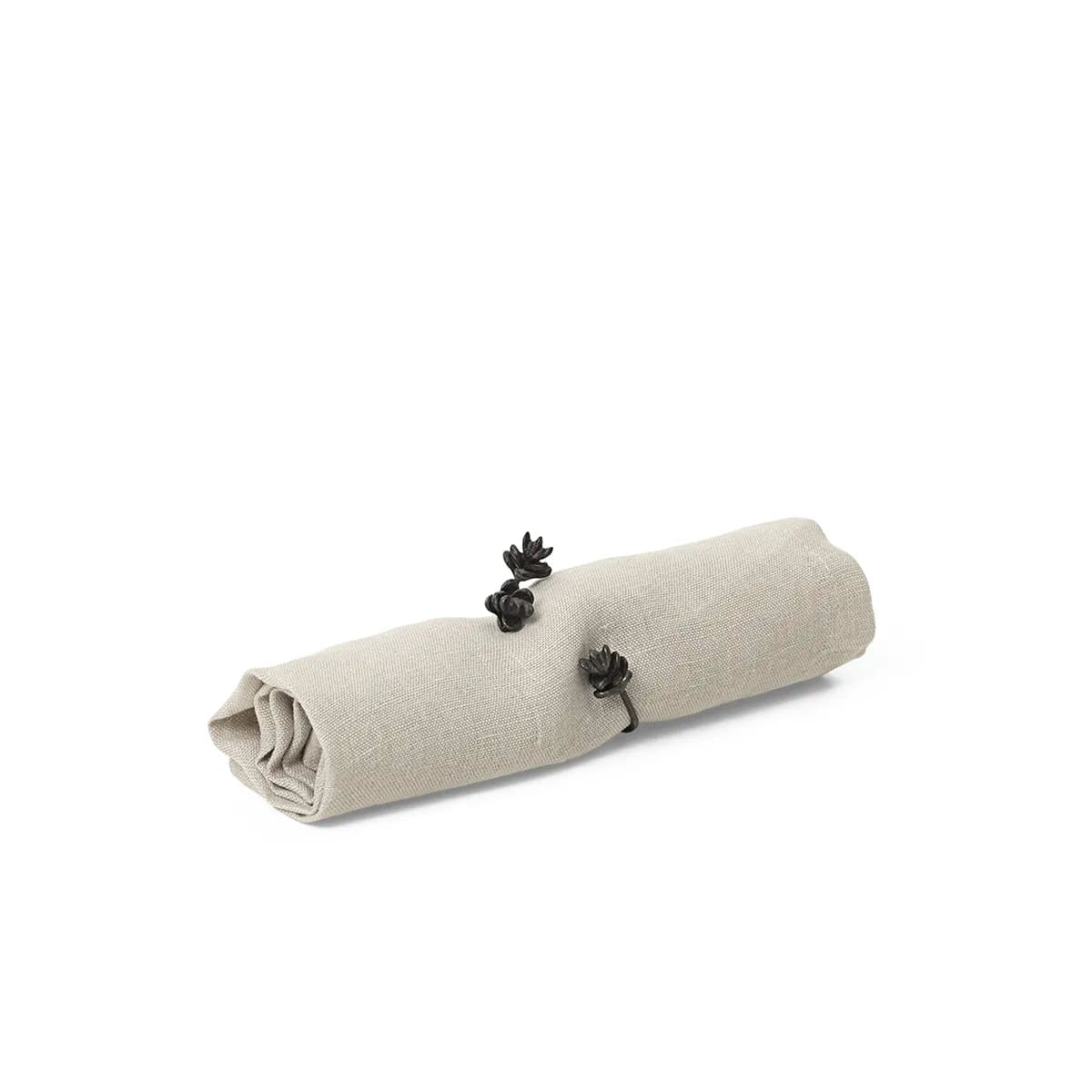 Ferm Living, Serviettenringe aus Messing Forest Black 4er-Set