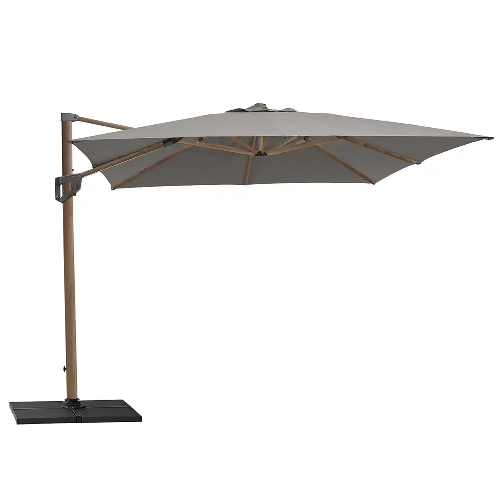 Cane-line, Hyde Luxe 300x400 cm Taupe/Holzoptik freihängender Sonnenschirm