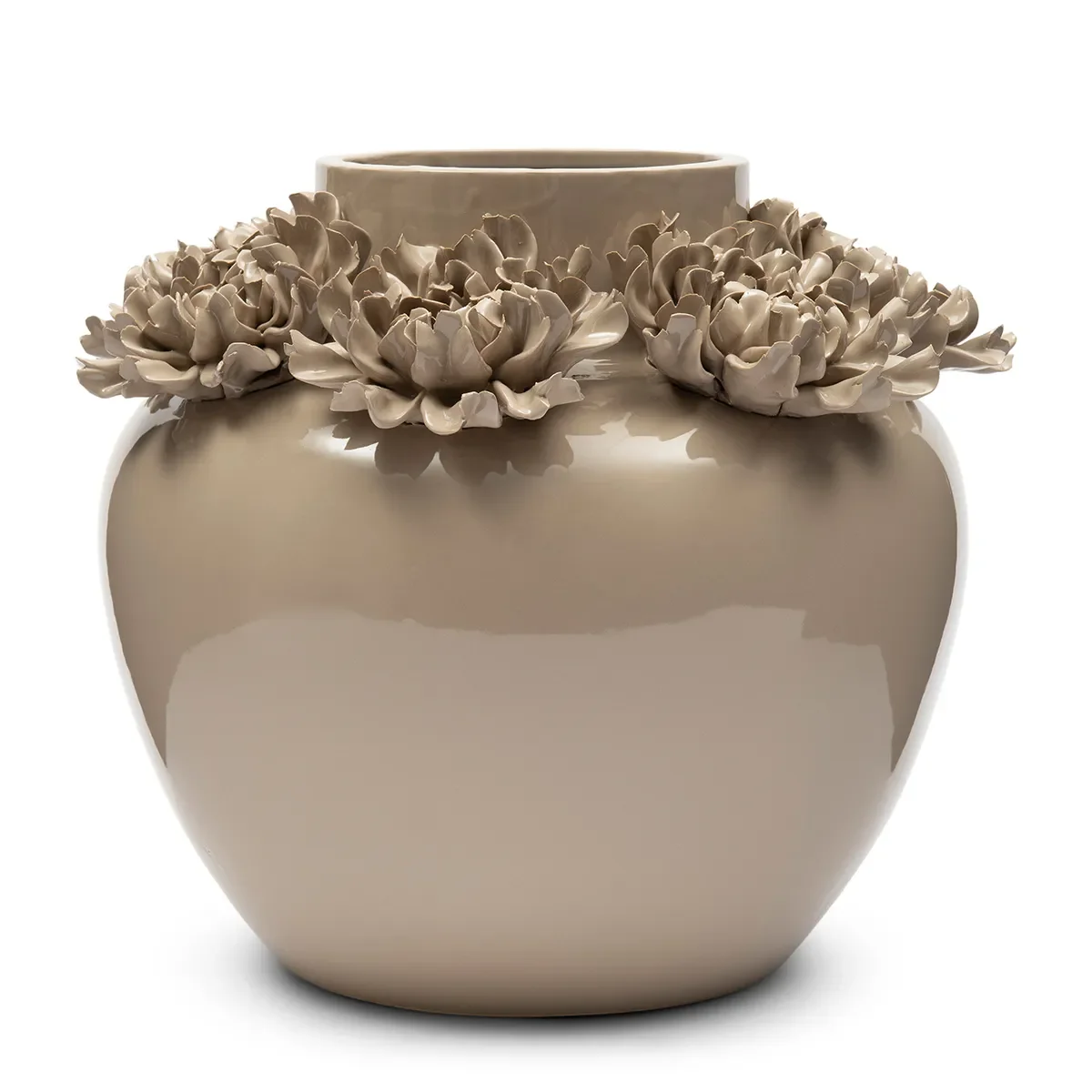 Riviera Maison, Handgefertigte Vase Blossom Edge H31 cm Flax
