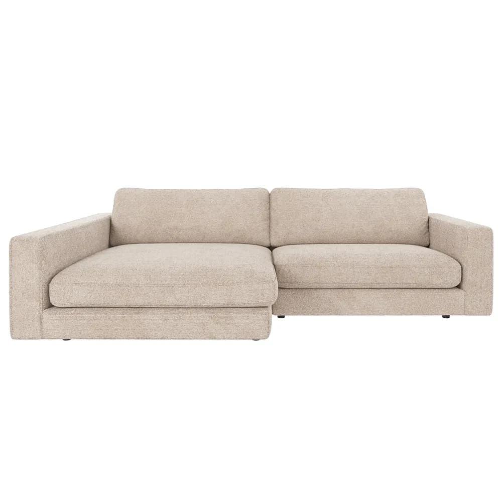 Rowico Home, Duncan Sofa 3-Sitzer mit Chaiselongue links Stoff Robin hellgrau