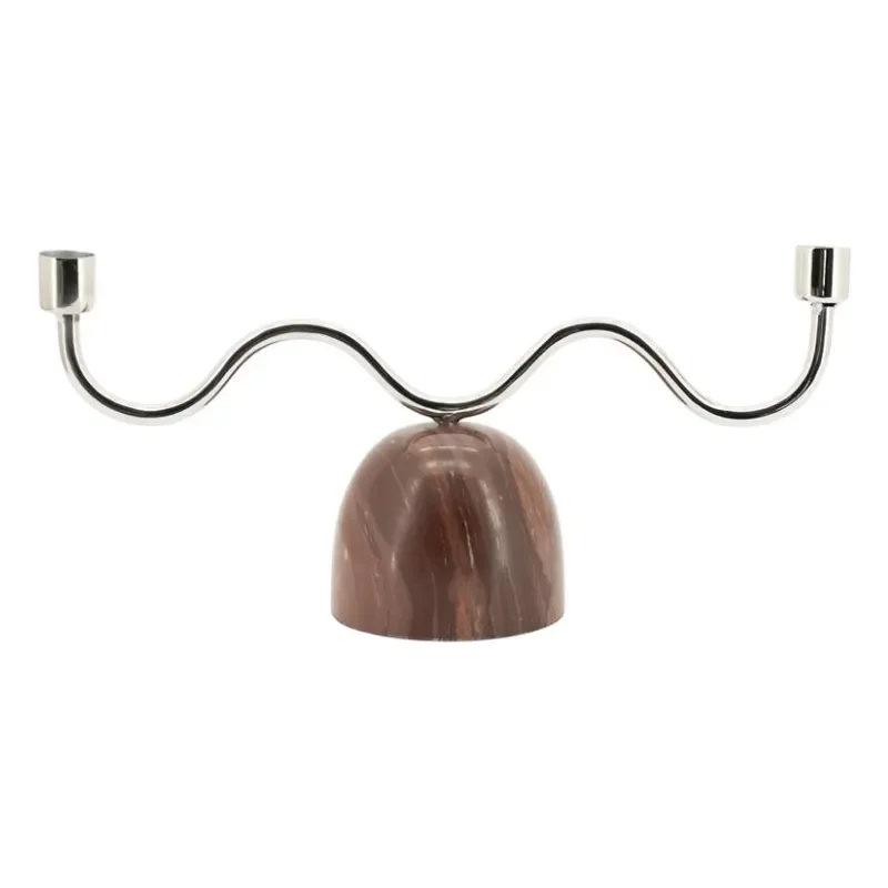 By-Boo, Lumiere 2 34x10x16 cm Marmor & Eisen Braun