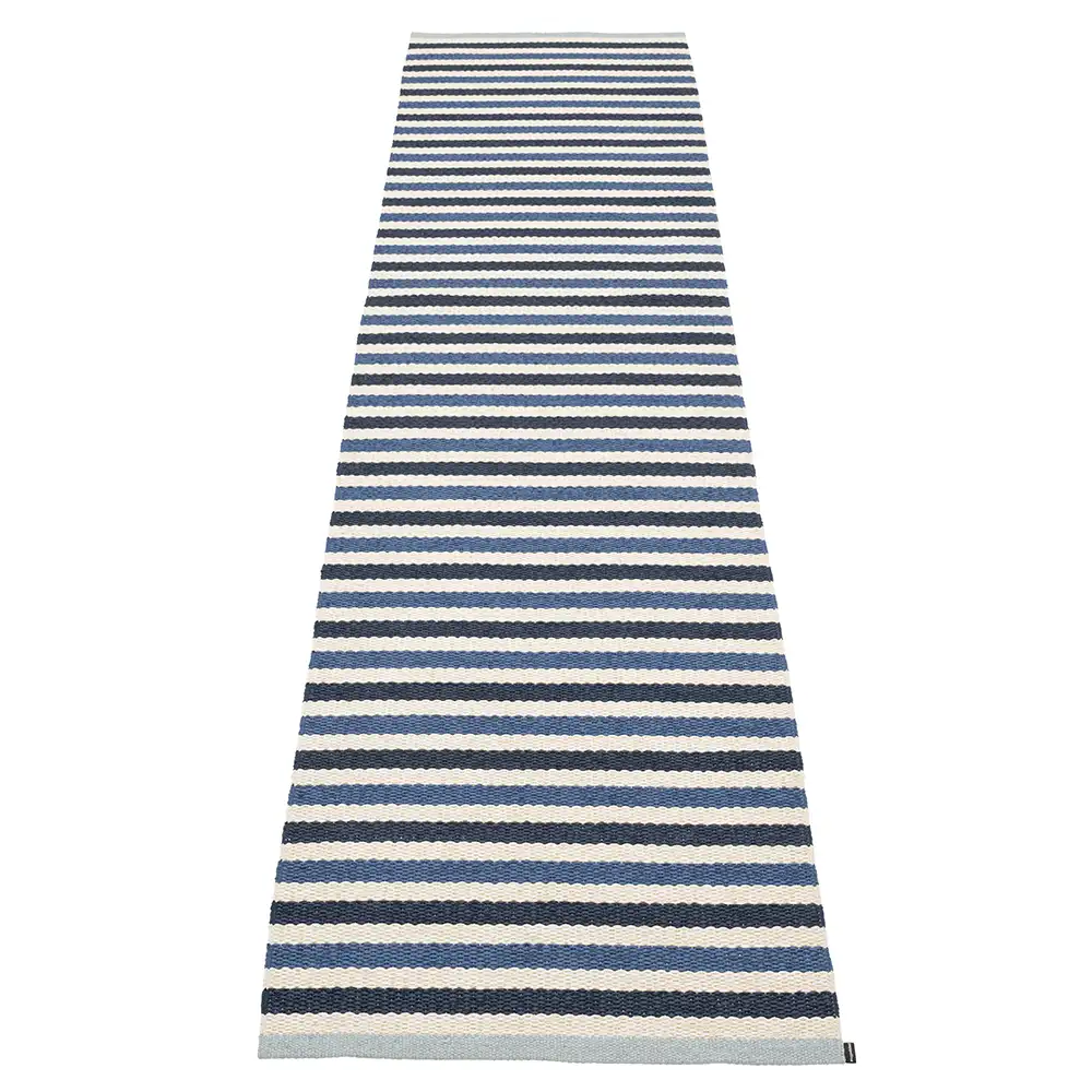 Pappelina, Teo Teppich 70x300 cm Denim/Dark Blue/Vanilla