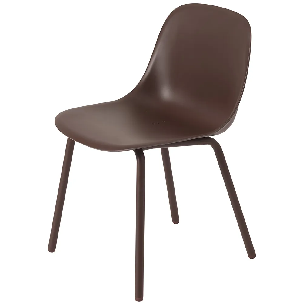 Muuto, Fiber Outdoor Esstischstuhl Brown Red