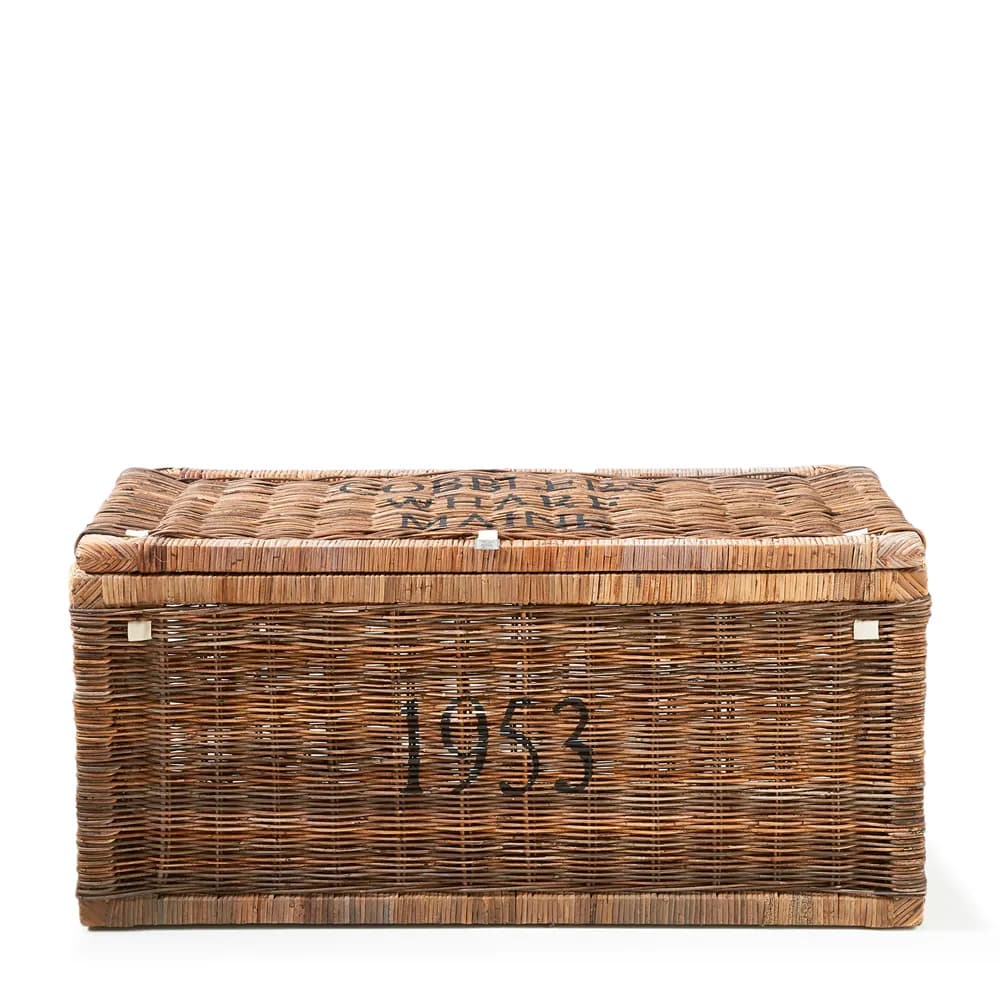 Riviera Maison, Rustikale Rattantruhe 90x40 cm