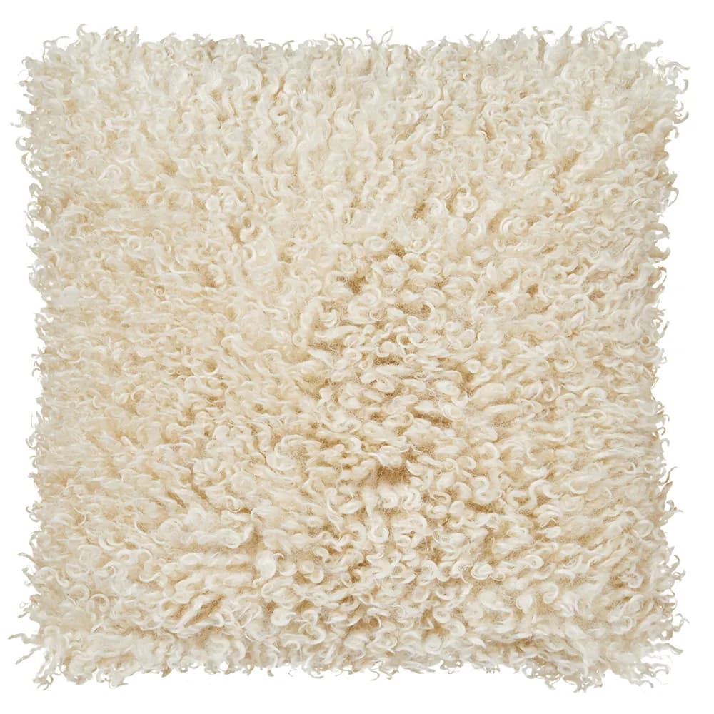 Skinnwille, Wooly Zierkissen 45x45 cm Beige