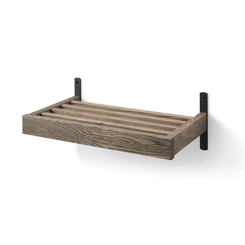 Oscarssons Möbel, Nadja Schuhregal 50 cm Wandmontage Räuchereiche/Mattschwarzer Stahl