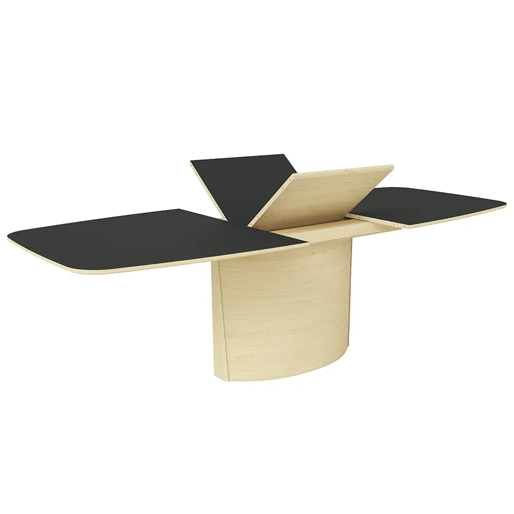 Skovby, Sm117 Tisch Eiche Weiß Öl/Schwarz Nano-Laminat 192-252X102X74Cm
