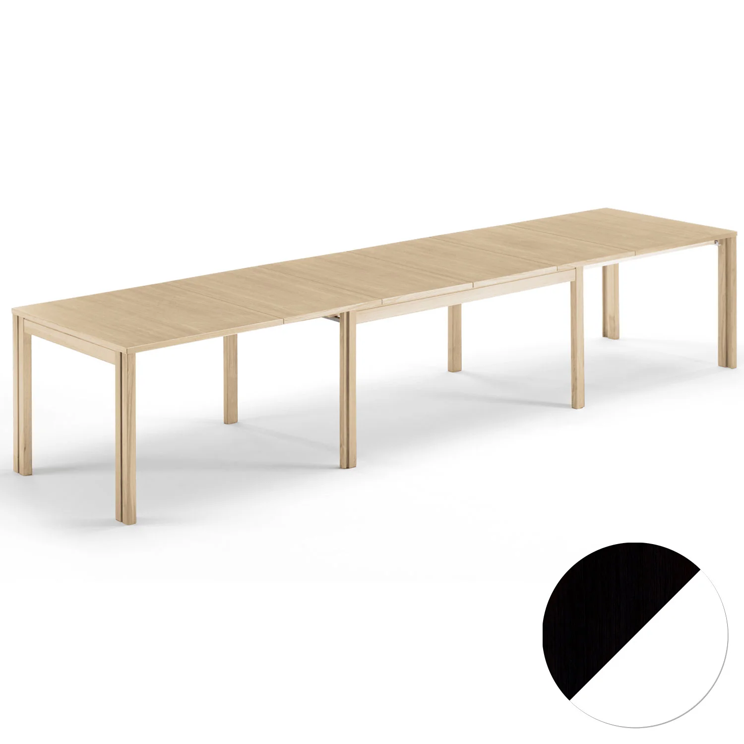 Skovby, Sm23 Tisch Eiche Schwarz Lack/Weiß Laminat 150-306(358)X90X73Cm